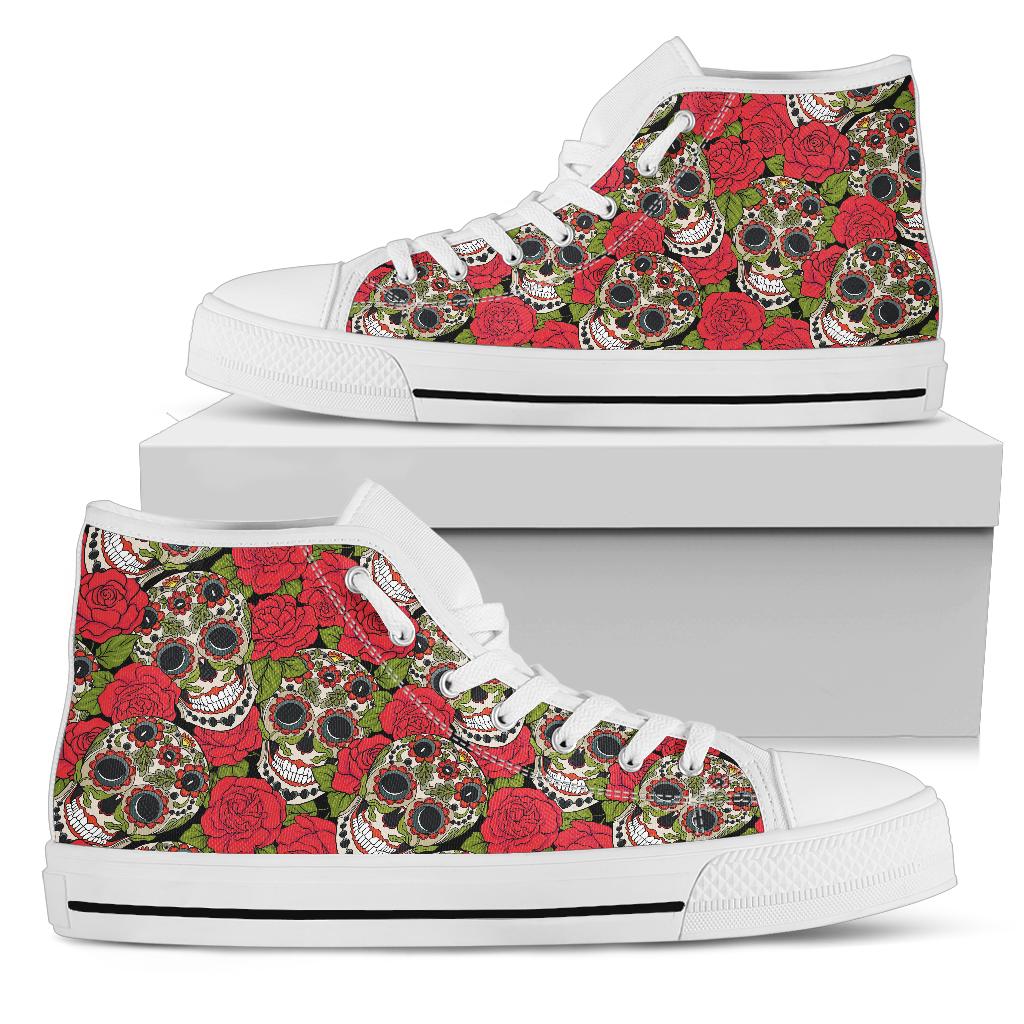 Black Sugar skull high top shoes