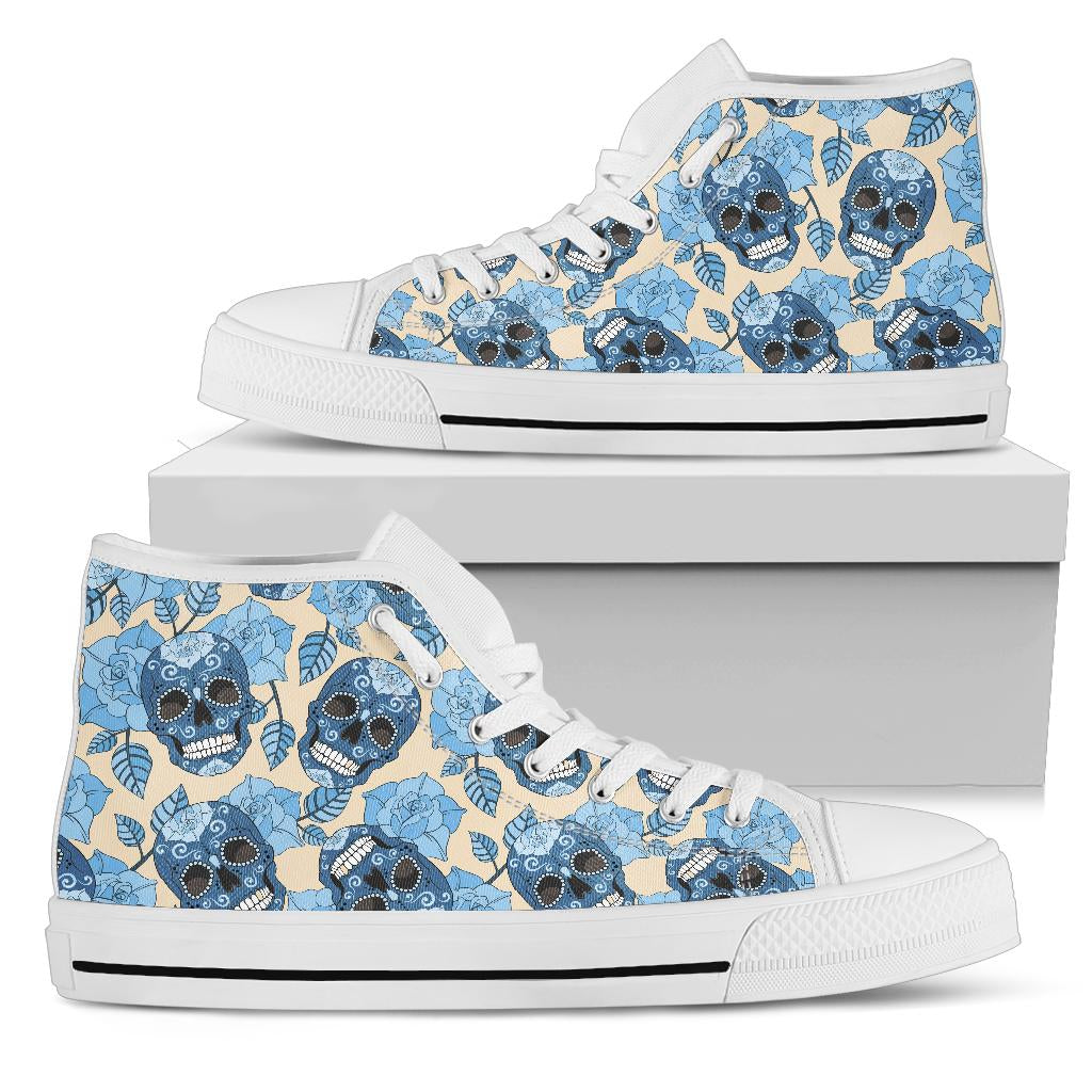 Black Sugar skull high top shoes