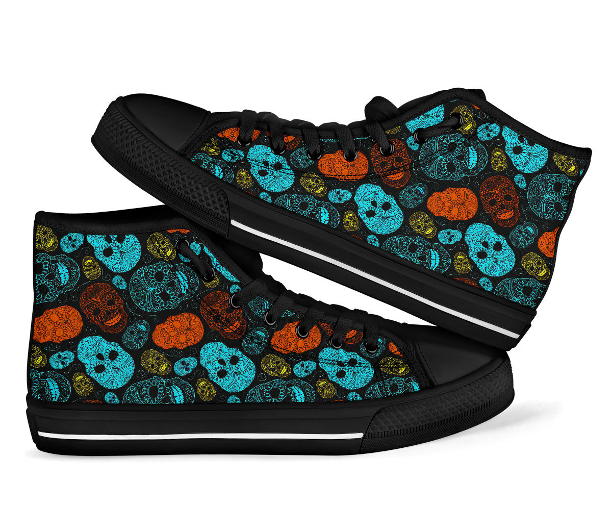 Sugar Skull High Top Shoes Day of the dead shoes