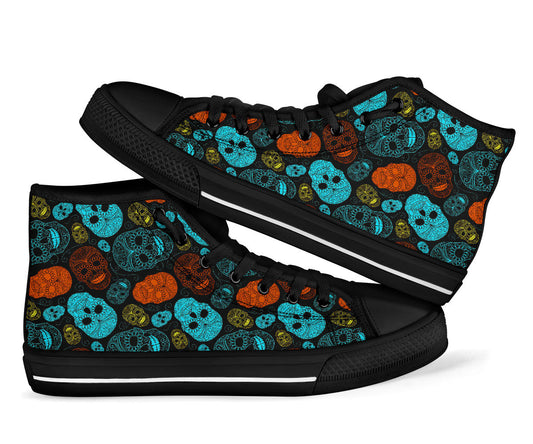 Sugar Skull High Top Shoes Day of the dead shoes