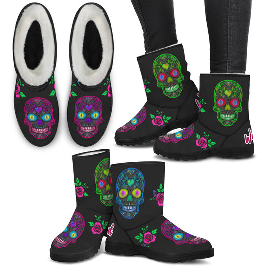 Wicked Skulls Faux Fur Boots!