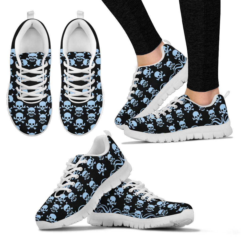 Printed Skull Sneakers - White