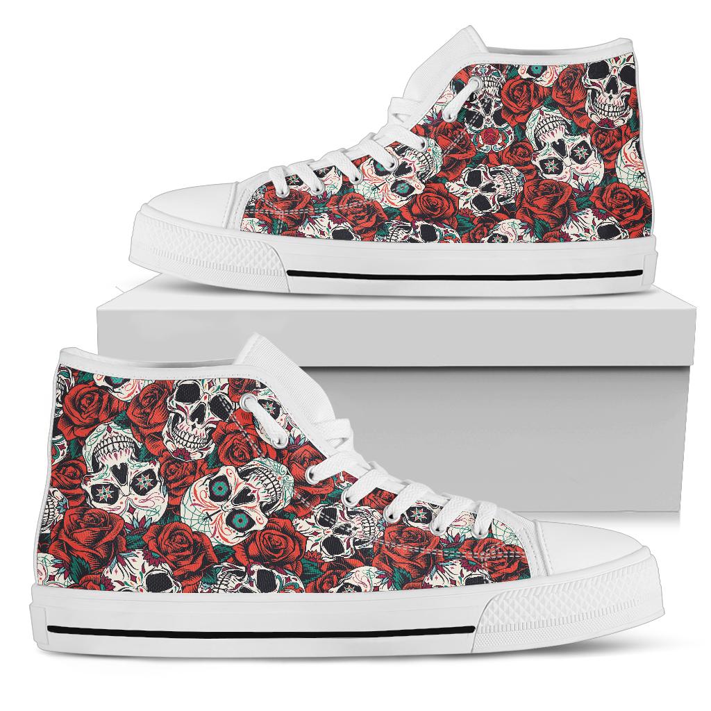 Black Sugar skull high top shoes