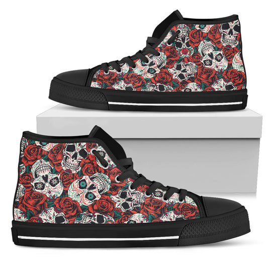 Black Sugar skull high top shoes