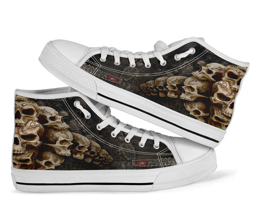 Awesome skull high top shoes
