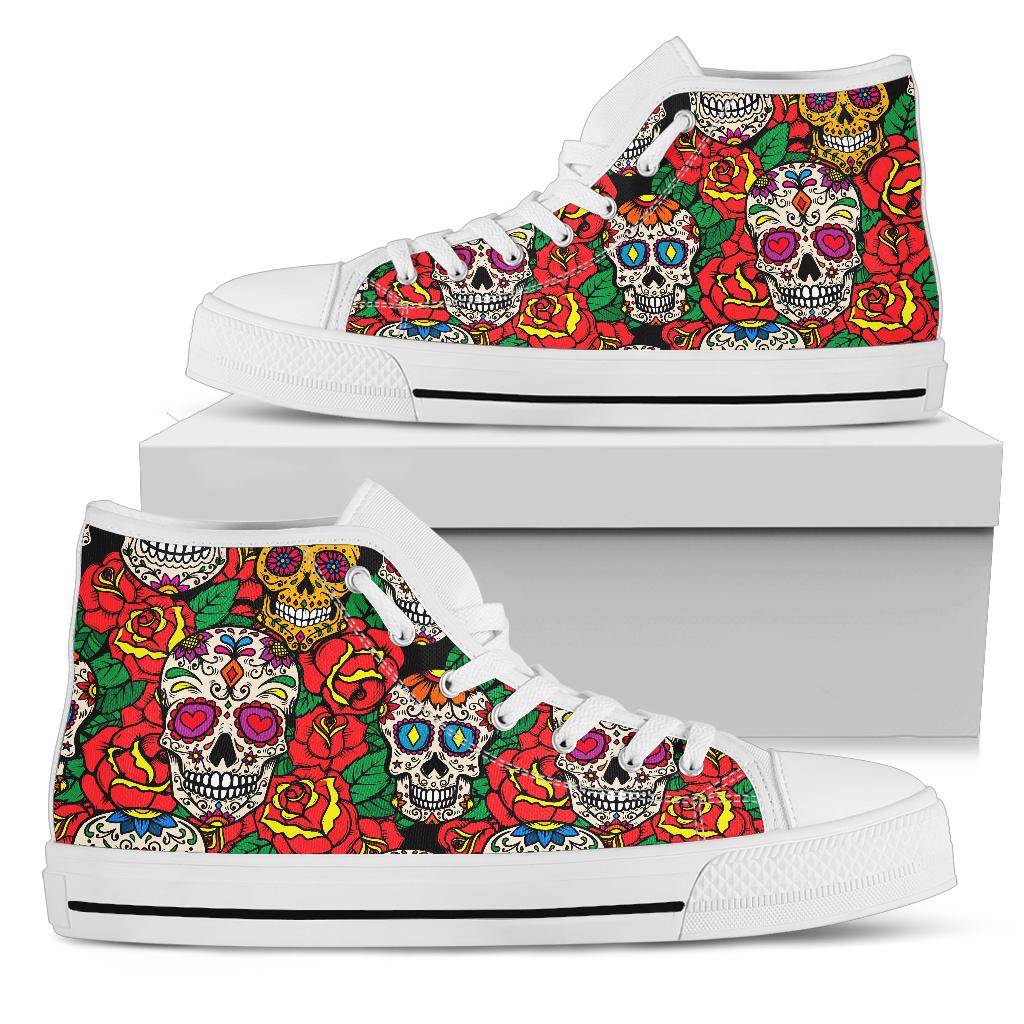 Black Sugar skull high top shoes