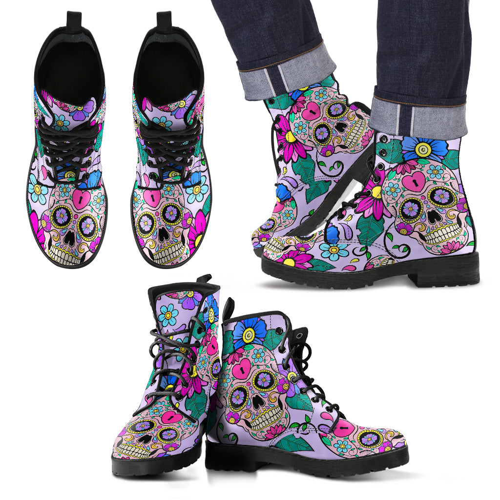 Sugar Skull Women's Leather Boots