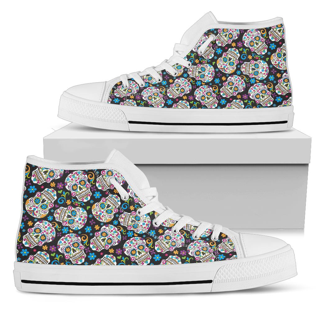 Black Sugar skull high top shoes