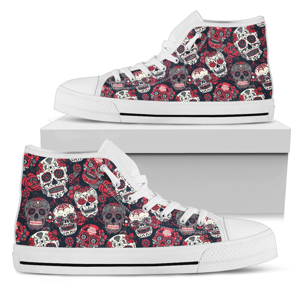 Black Sugar skull high top shoes