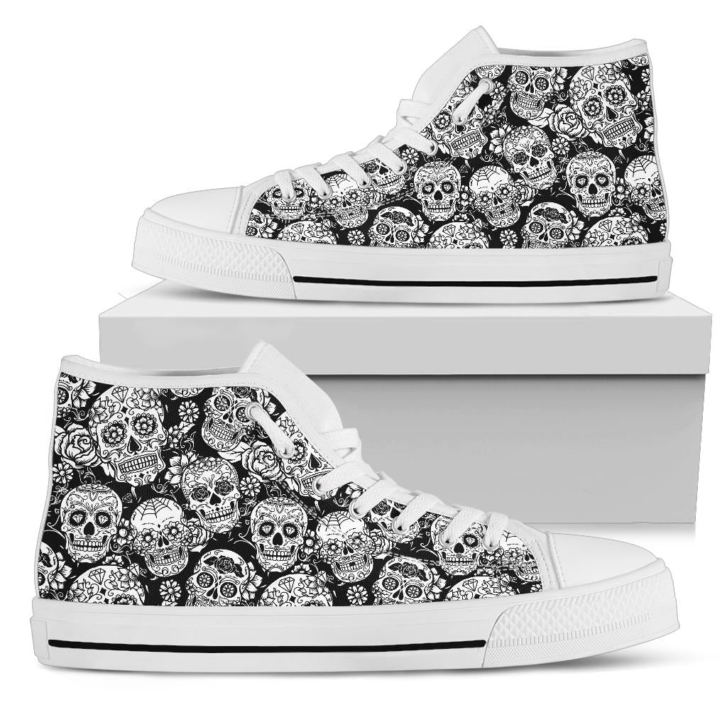 Black Sugar skull high top shoes
