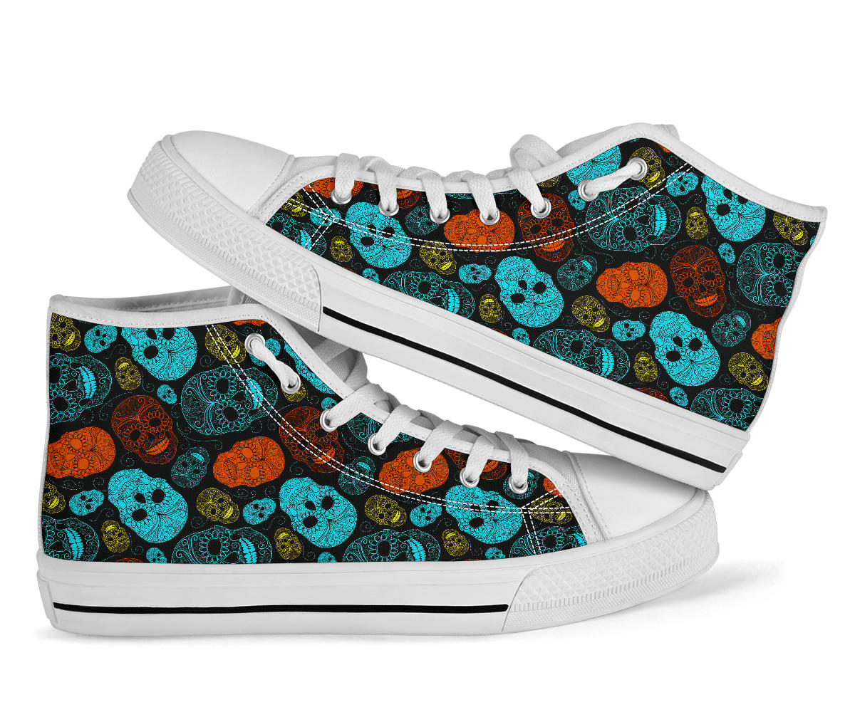 Sugar Skull High Top Shoes Day of the dead shoes