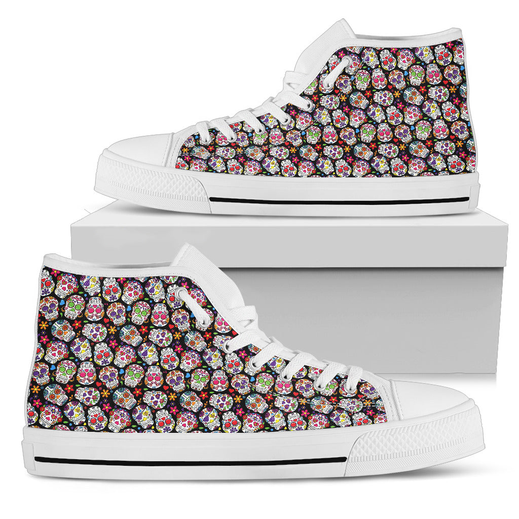 Sugar skull women's high top shoes