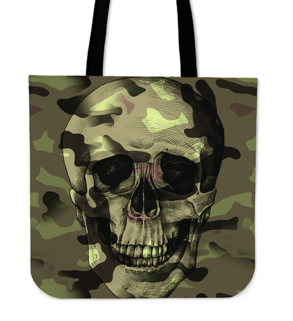 Camo Skull Tote Bag