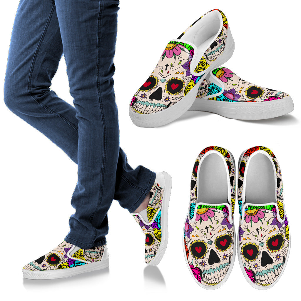 Sugar skull slip on