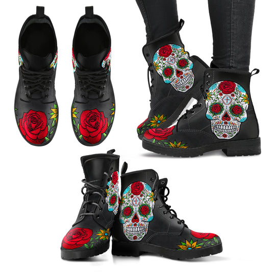 Sugar Skull Women's Leather Boots
