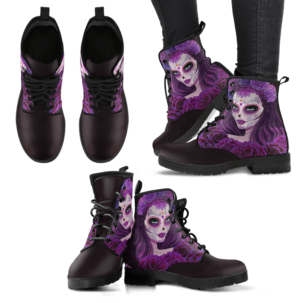 Women Sugar Skull Handcrafted Boots