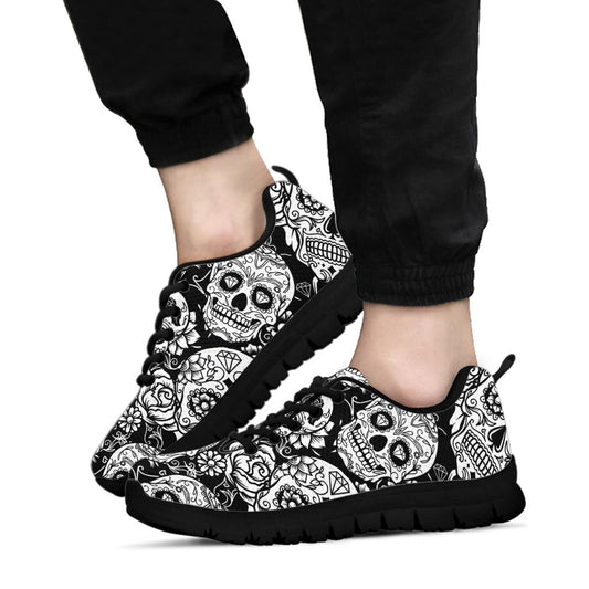 Sugar skull floral sneakers