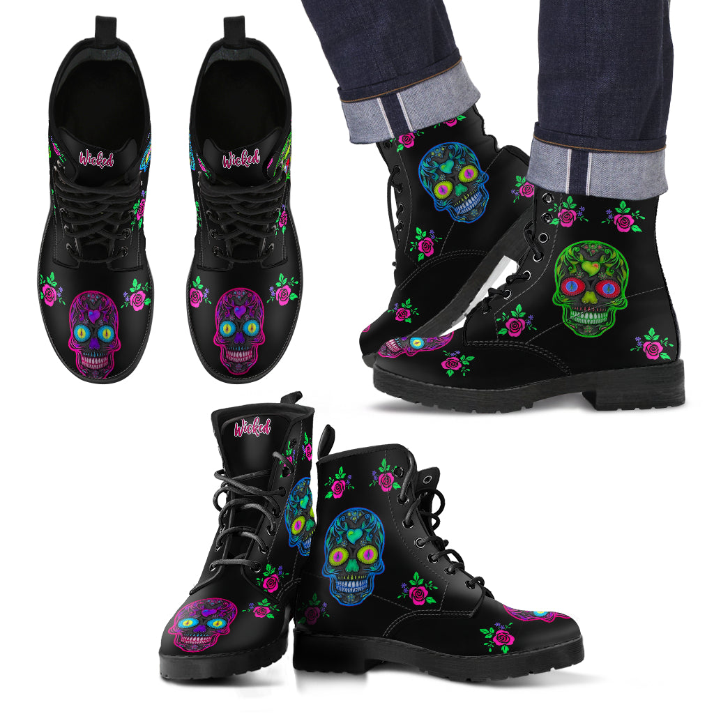 Wicked Skulls Men's Leather Boots