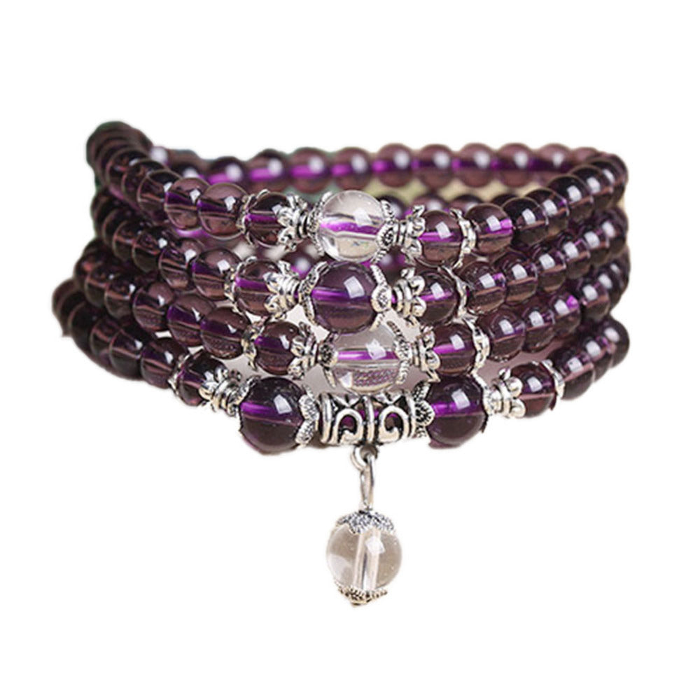 Beads Natural Crystal Bracelet Brazil Prayer Beads Multi-layer Rosary Mala Bracelet