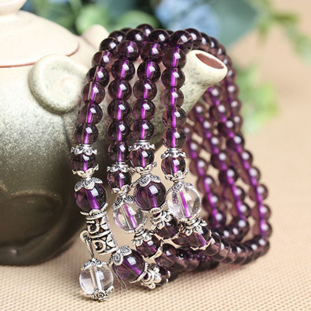 Beads Natural Crystal Bracelet Brazil Prayer Beads Multi-layer Rosary Mala Bracelet