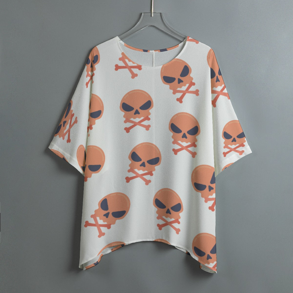 Halloween Skull Calavera Women's Bat Sleeve Shirt Day of the dead