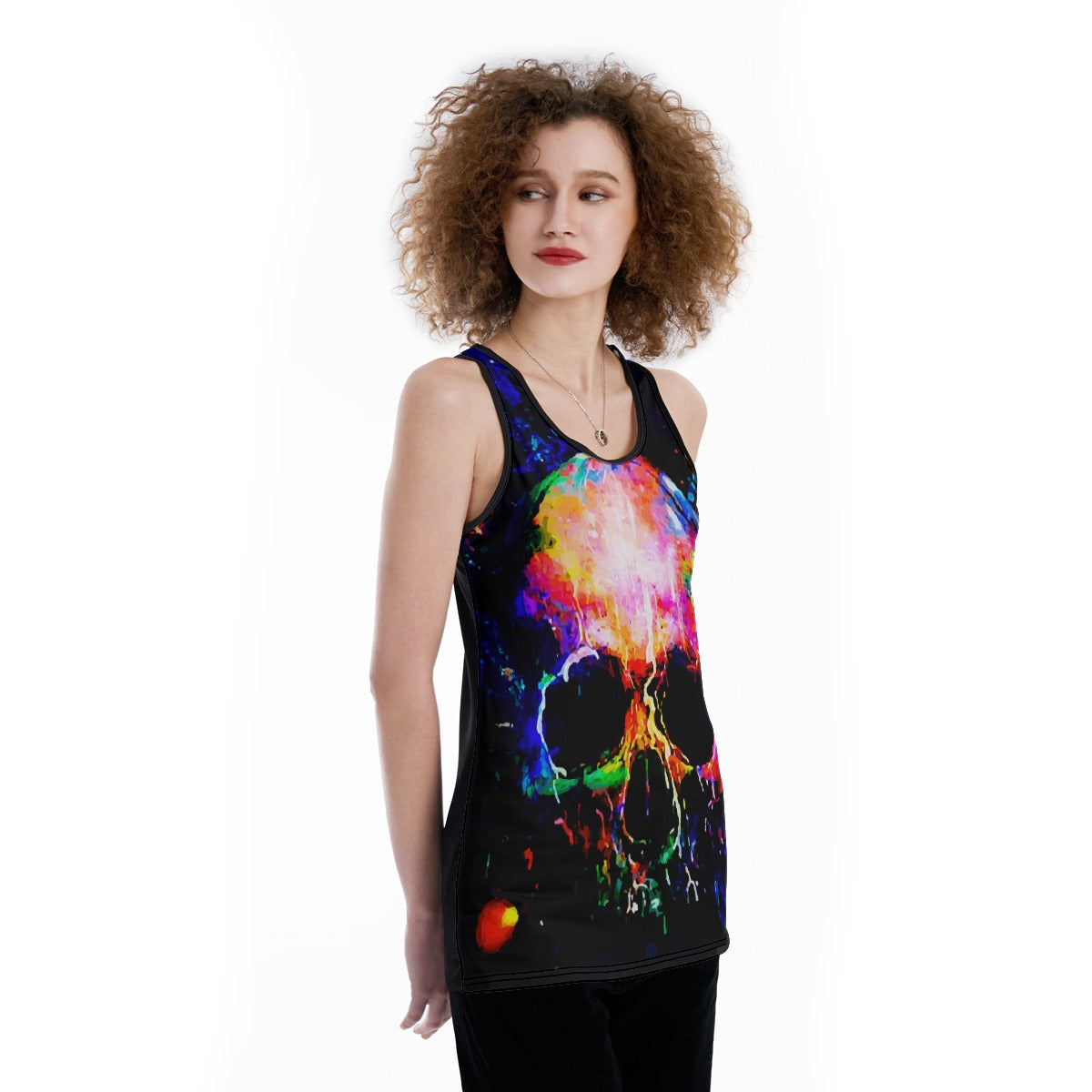Halloween Day of the dead Gothic Women's Back Hollow Tank Top