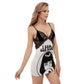 Halloween Horror Evil Skull Women's Back Straps Cami Dress With Lace