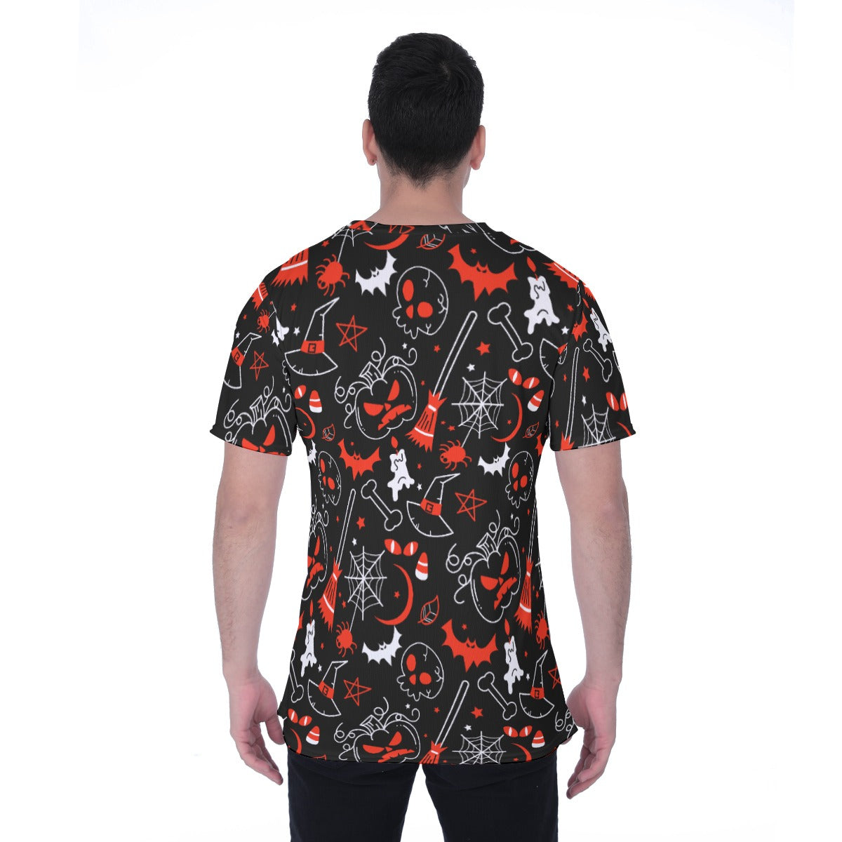 Halloween Mexican skull Skeleton Horror Men's T-shirt | Birdseye