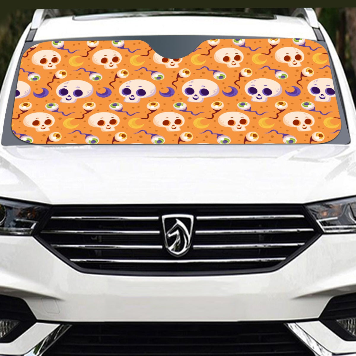 Halloween Skull Windshield Sunshade Evil Ghost