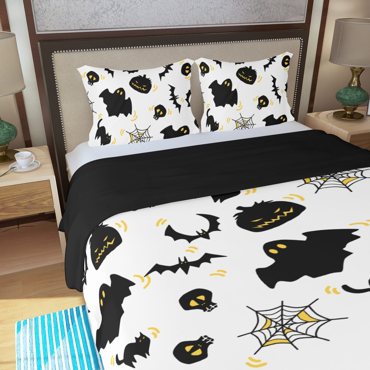 Halloween Skeleton Horror Three Piece Duvet Cover Set