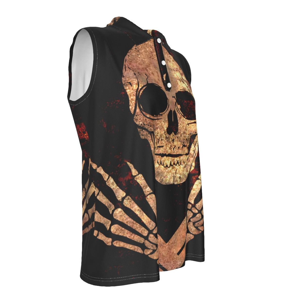 Halloween Mexican skull Women's Sleeveless POLO Shirt Ghost Evil