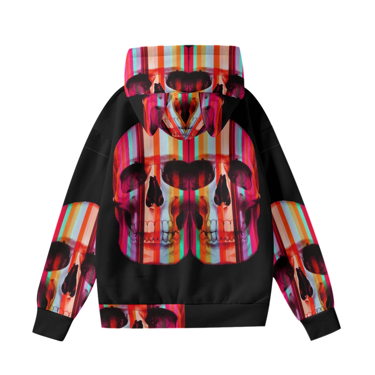 Halloween Ghost Calavera Women’s Hoodie With Decorative Ears