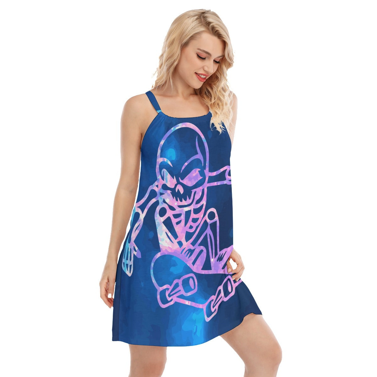 Halloween Calavera Horror Women's O-neck Cami Dress Day of the dead