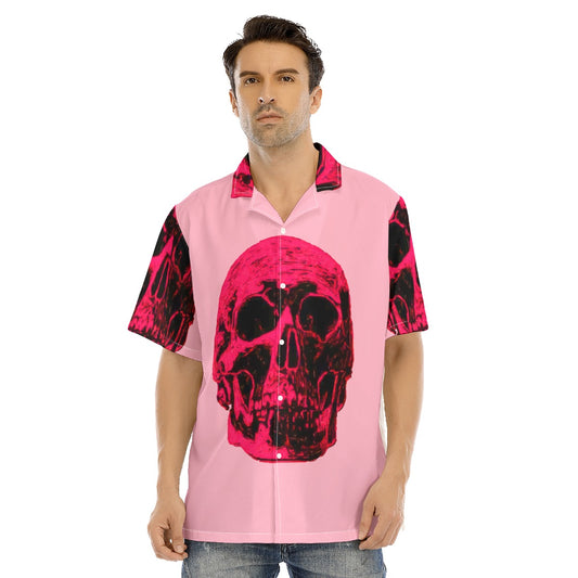 Halloween Day of the dead Men's Hawaiian Shirt With Button Closure Calavera