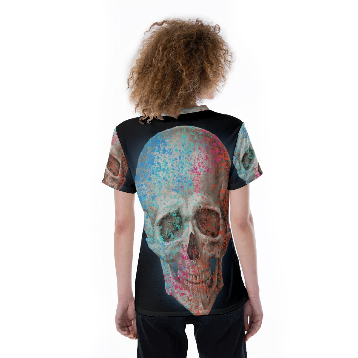 Halloween Day of the dead V-neck Women's T-shirt Skeleton
