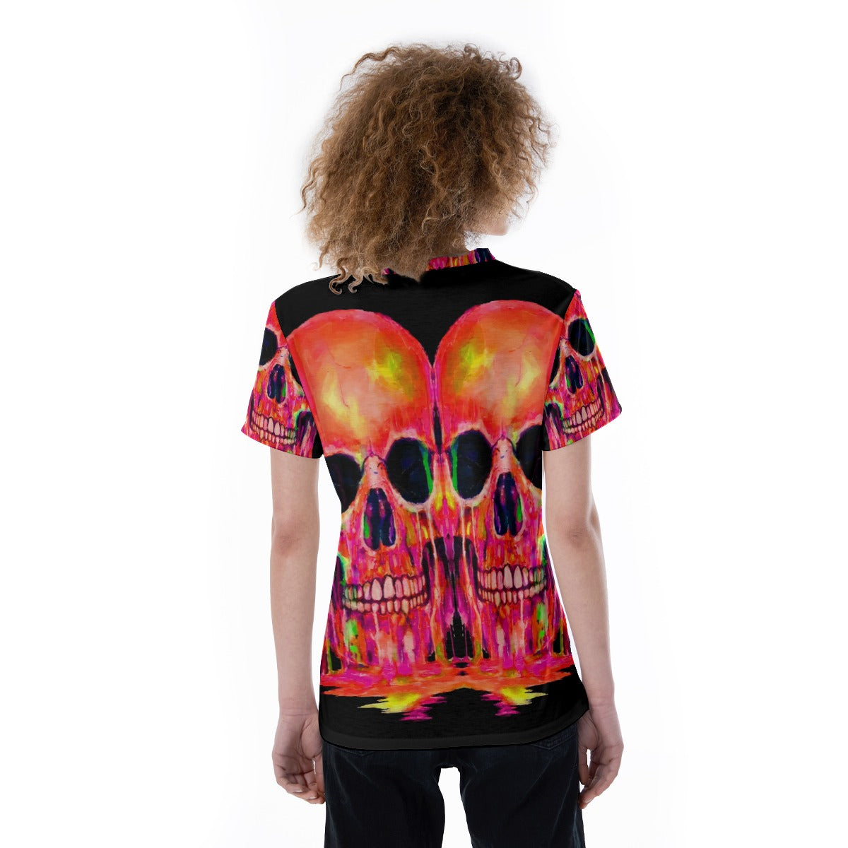Halloween Day of the dead V-neck Women's T-shirt Calavera Gothic