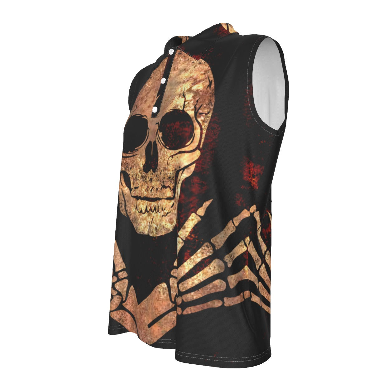 Halloween Mexican skull  Women's Sleeveless POLO Shirt Ghost Evil