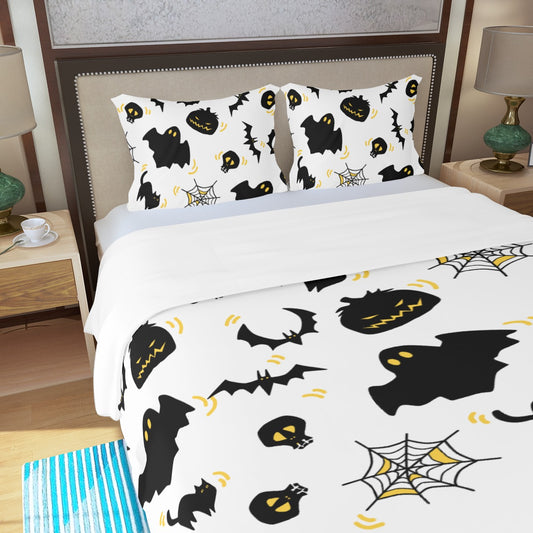 Halloween Skeleton Horror Three Piece Duvet Cover Set