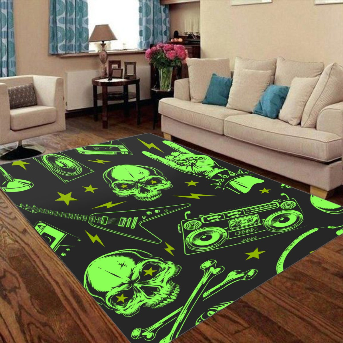 Halloween Mexican skull Foldable Rectangular Floor Mat