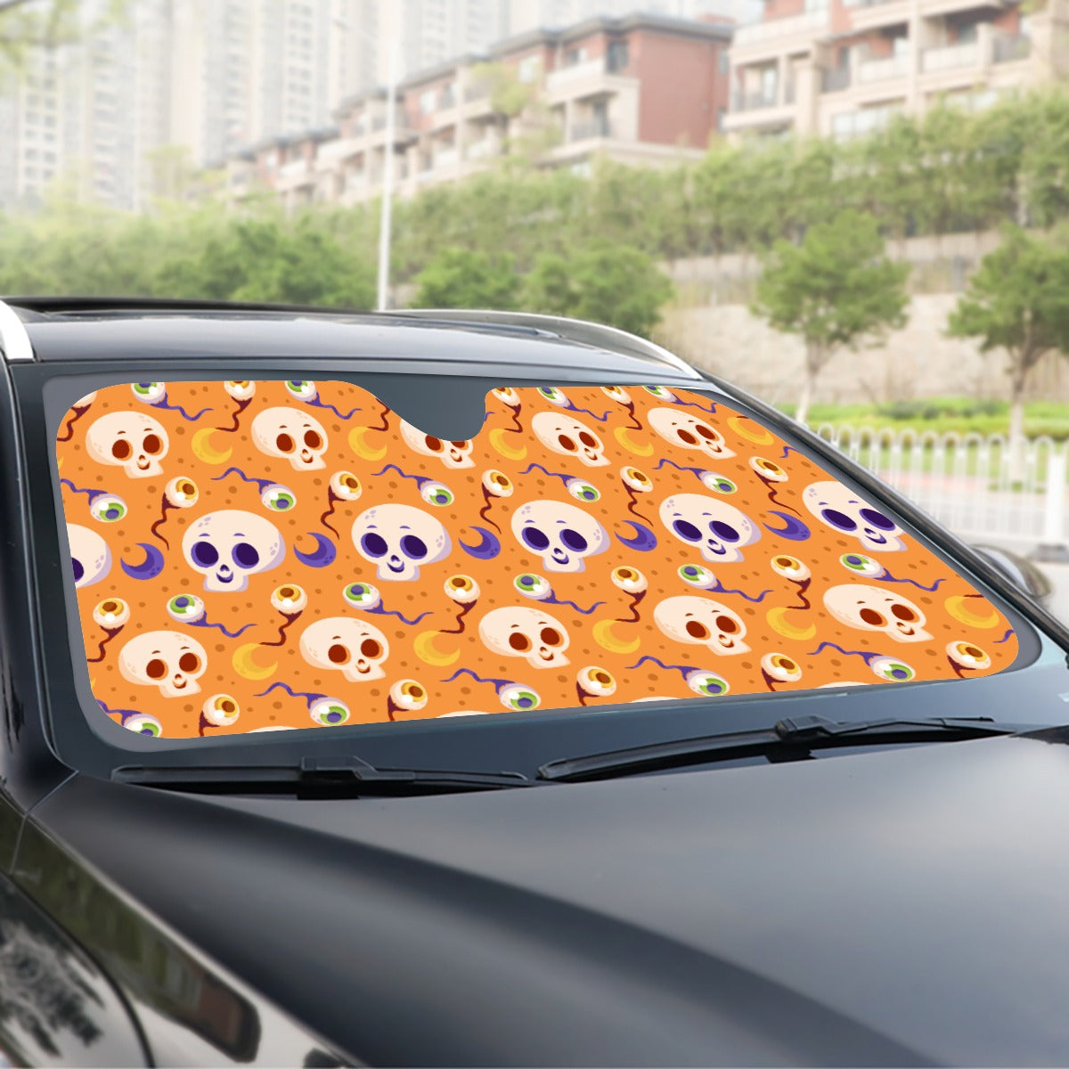 Halloween Skull Windshield Sunshade Evil Ghost