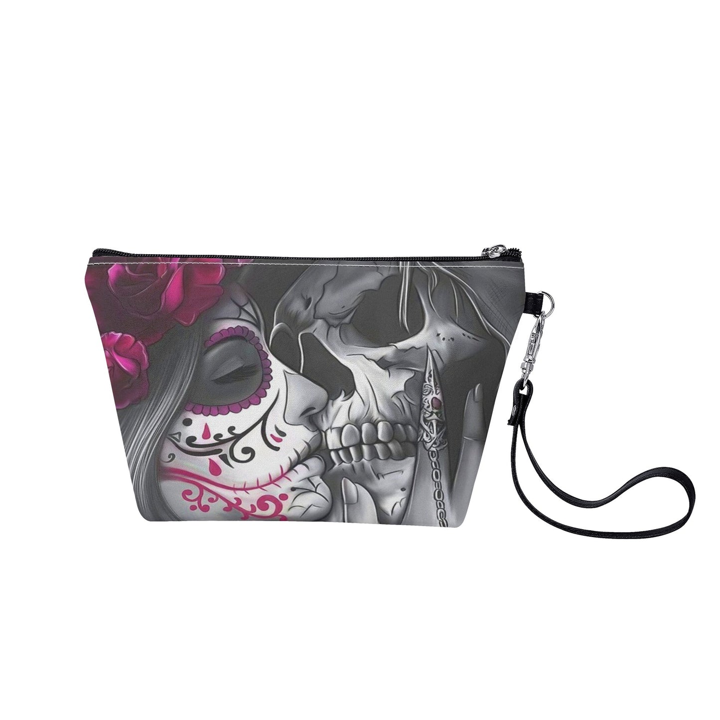 Mexican skull purse, calaveras skull cosmetic bag, mexican skull crossbody bag and wallet