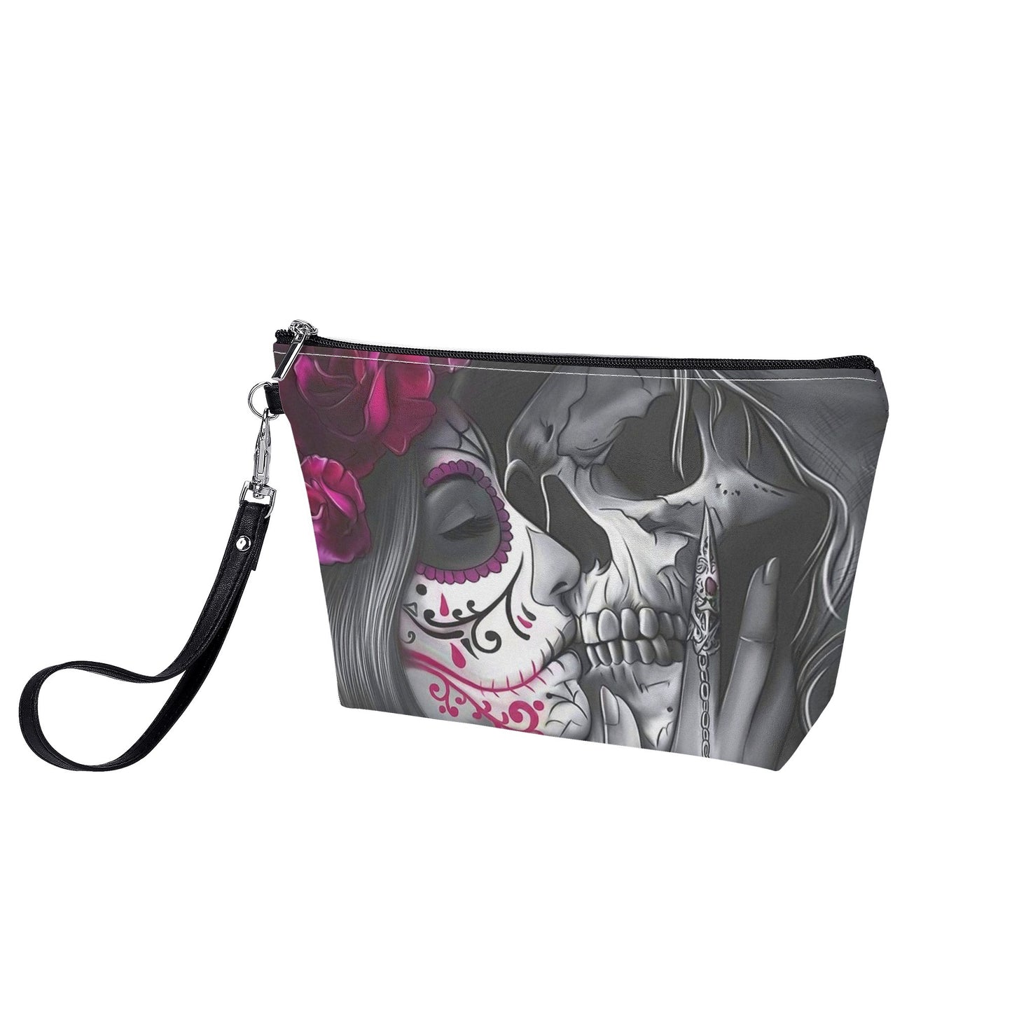 Mexican skull purse, calaveras skull cosmetic bag, mexican skull crossbody bag and wallet