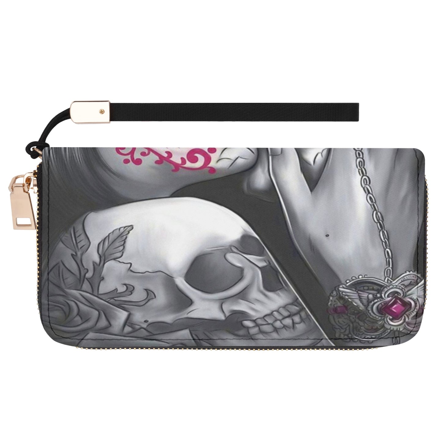 Mexican skull purse, calaveras skull cosmetic bag, mexican skull crossbody bag and wallet