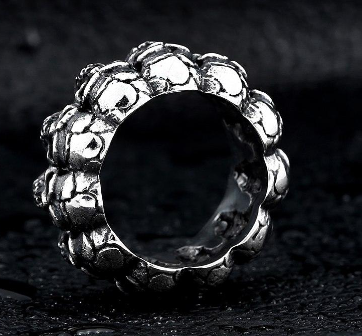 soldier stainless steel men punk skull ring vintage domineering skull 316l steel jewelry