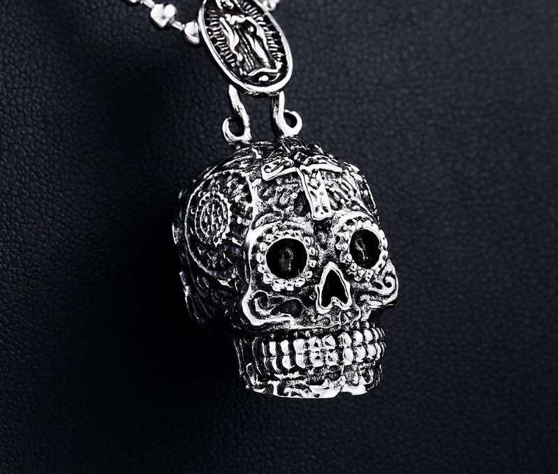 Hip hop skull man necklace steel pendant punk skull men jewelry necklace neccessories