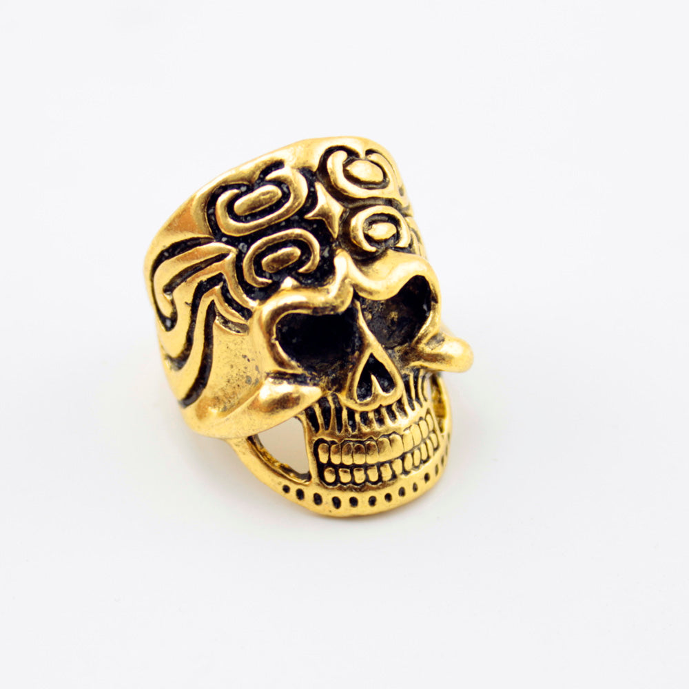 12 Pieces/lot Mix Big Skull Ring in Jewelry Gold Plate Top Quality Bohemian Statement Punk Ring for Men