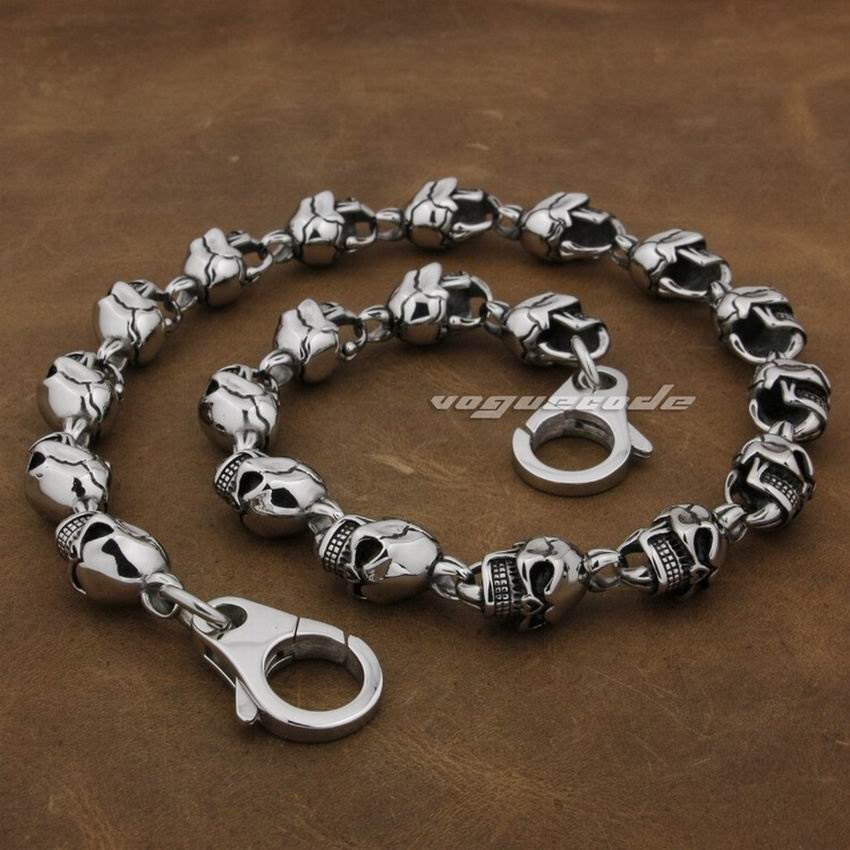 Stainless Steel Skull Mens Biker Rocker Punk Wallet Chain 5L018WC