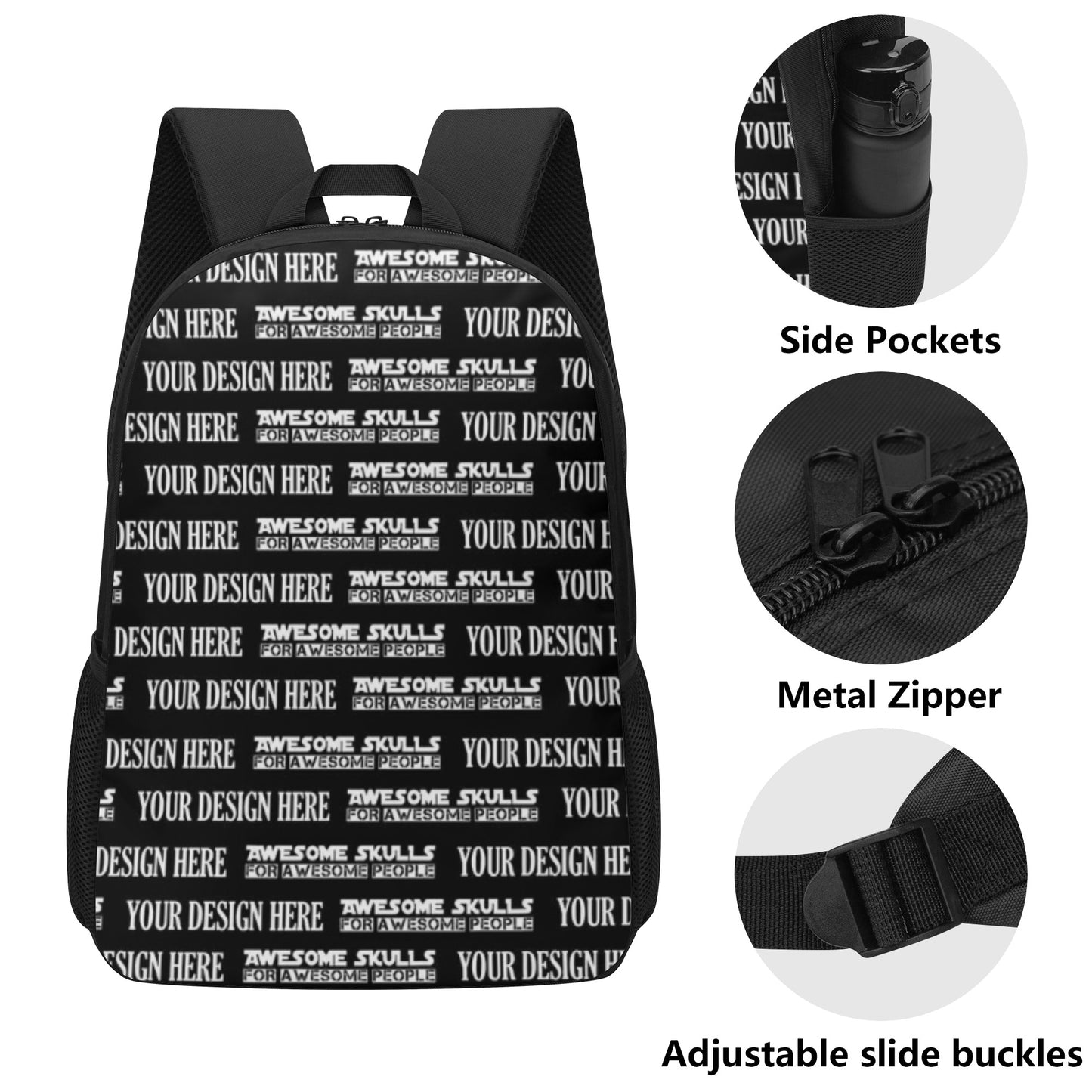 Custom Print on demand POD 17 Inch School Backpack