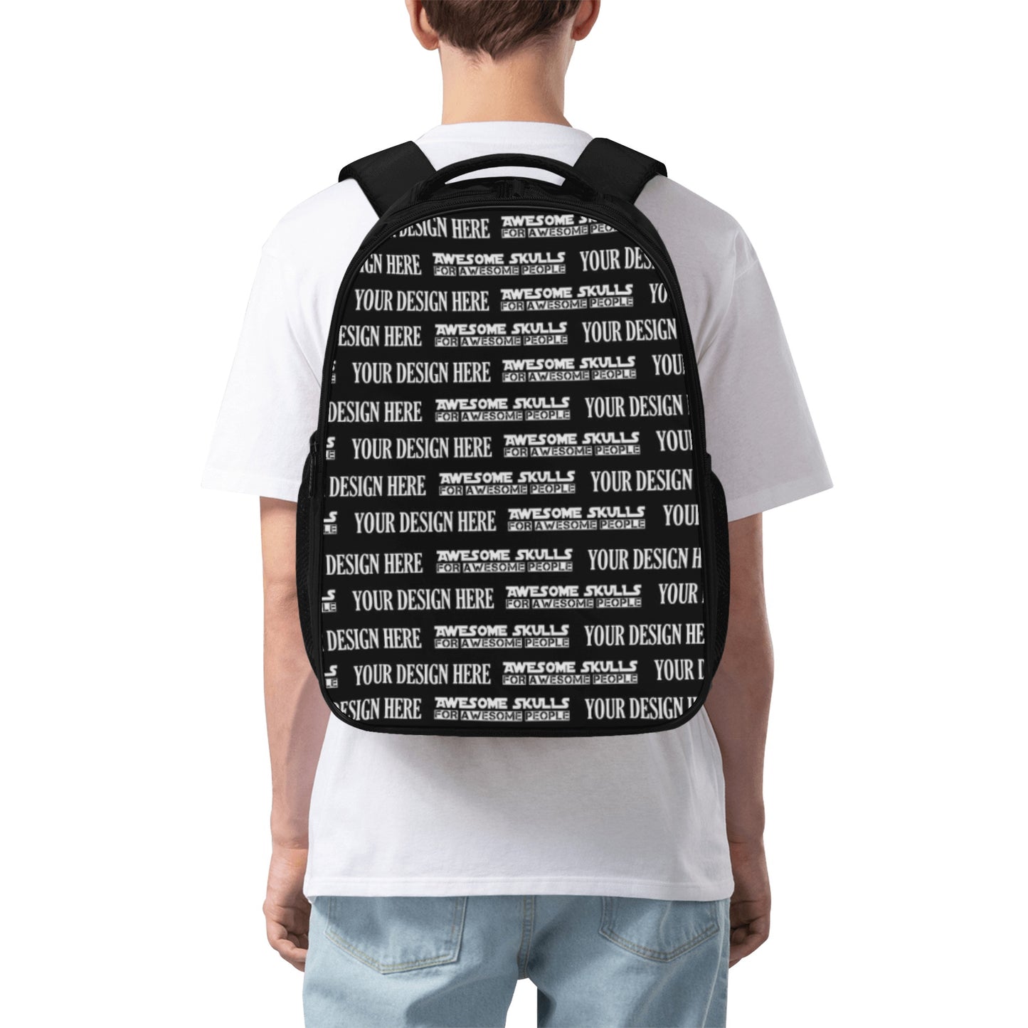 Custom Print on demand POD 16 Inch Dual Compartment School Backpack