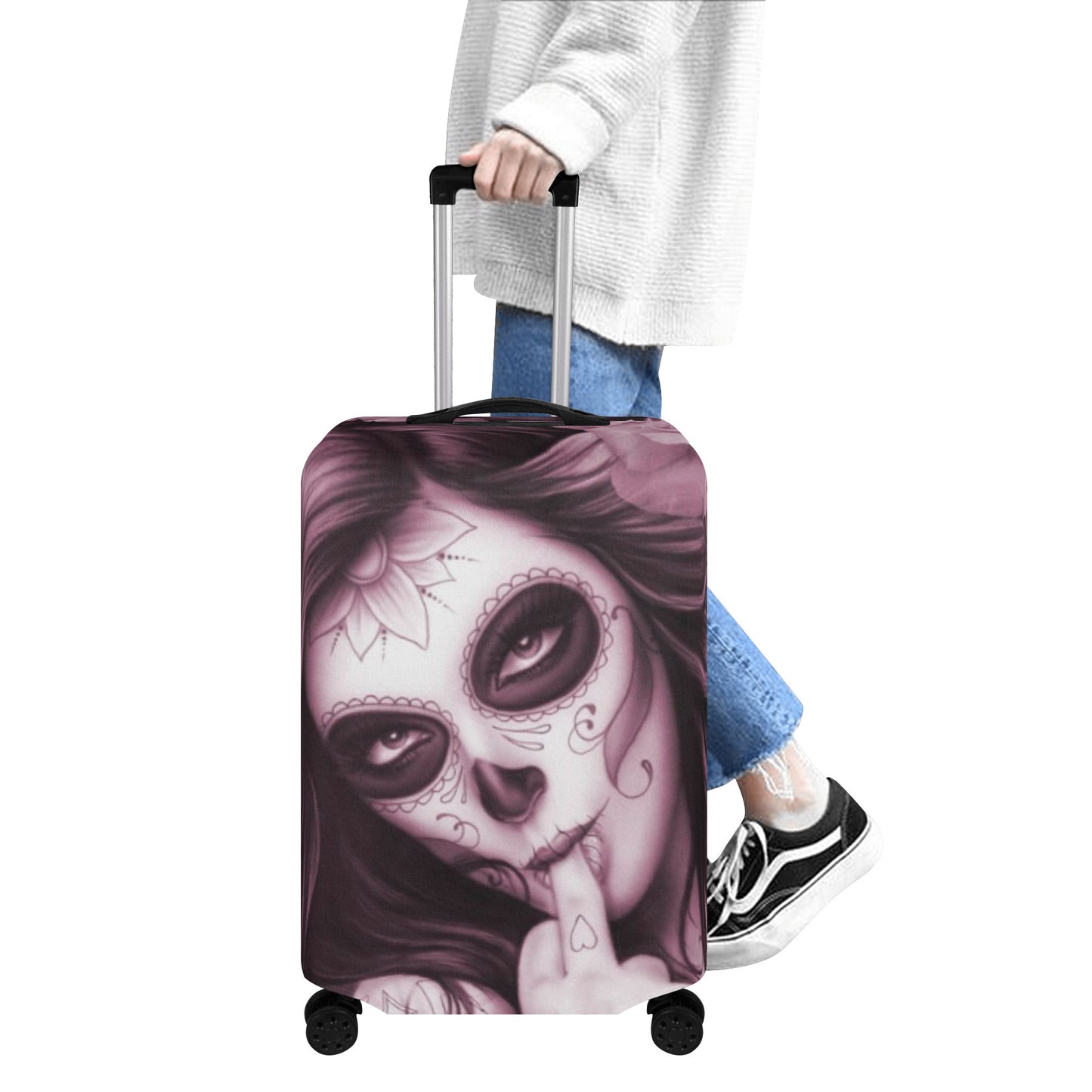 Sugar skull girl day of the dead luggage cover set